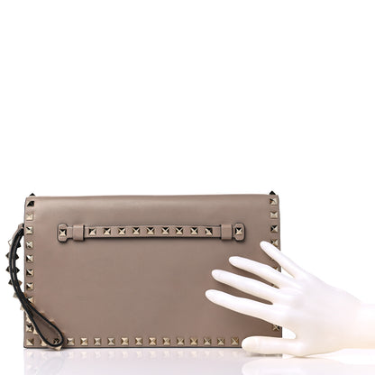 Valentino Garavani Nappa Rockstud Wristlet Clutch Poudre 3 of 15