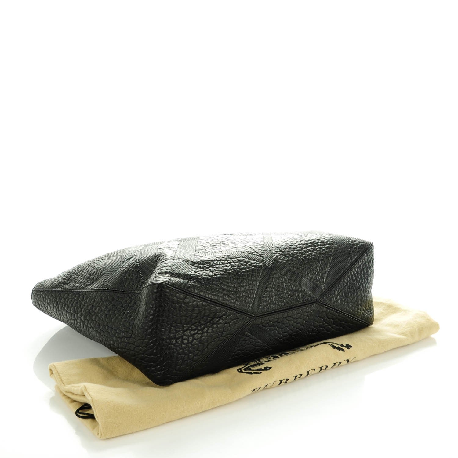 Burberry Heritage Grain Check Embossed Medium Dewsbury Tote Black 4 of 8