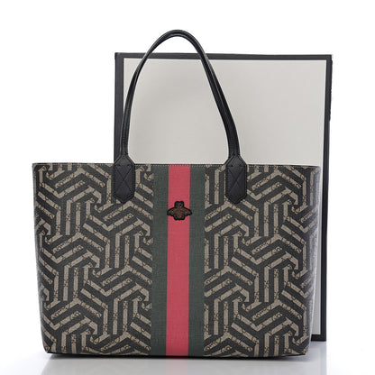 Gucci GG Supreme Monogram Caleido Web Medium Tote Beige Ebony 10 of 10