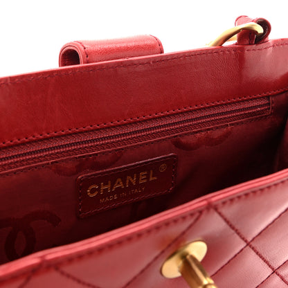 Chanel Lambskin Quilted Clutch Red 14 of 16