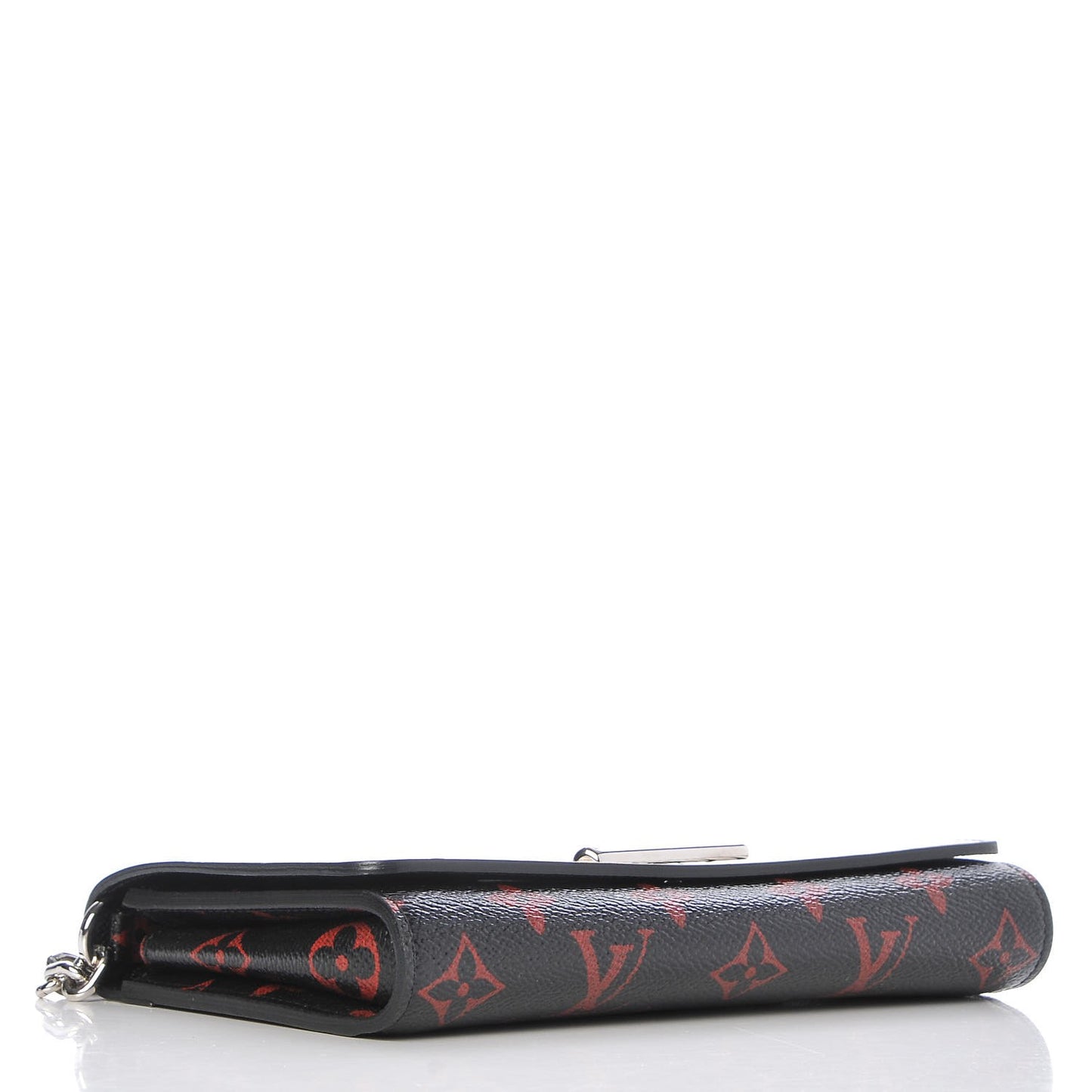 Monogram Palm Twist Chain Wallet Black White