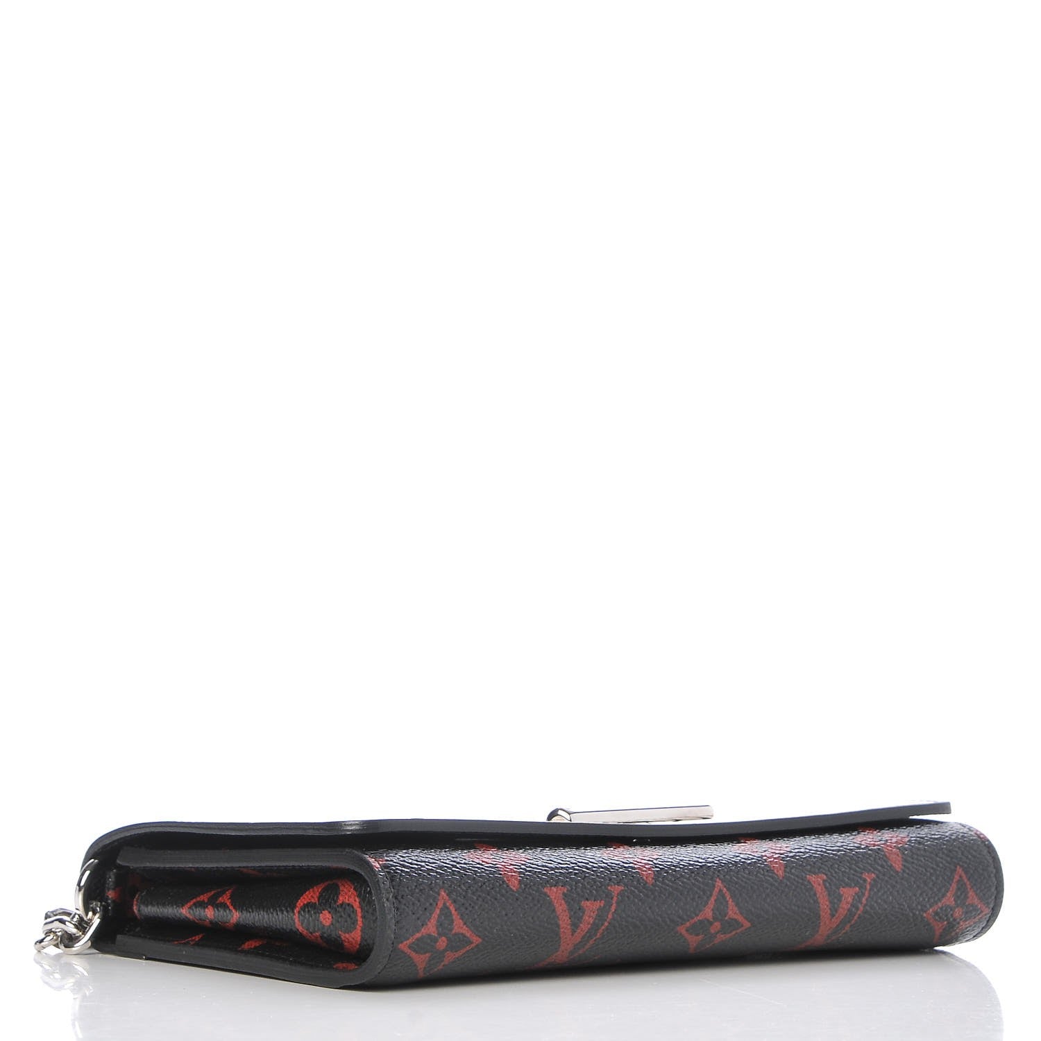 Louis Vuitton Monogram Palm Twist Chain Wallet Black White 4 of 7