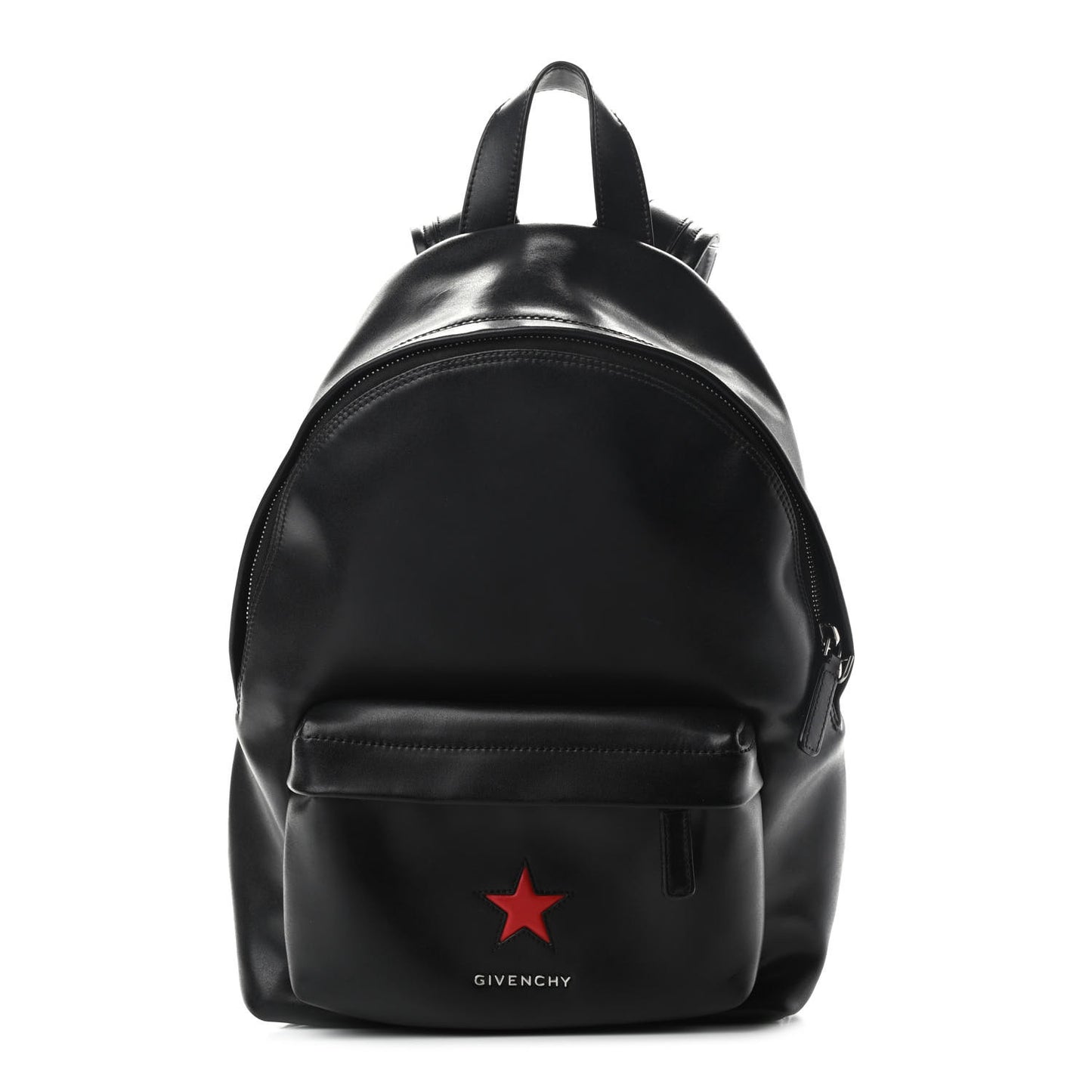 Calfskin Star Mini Backpack Black Red