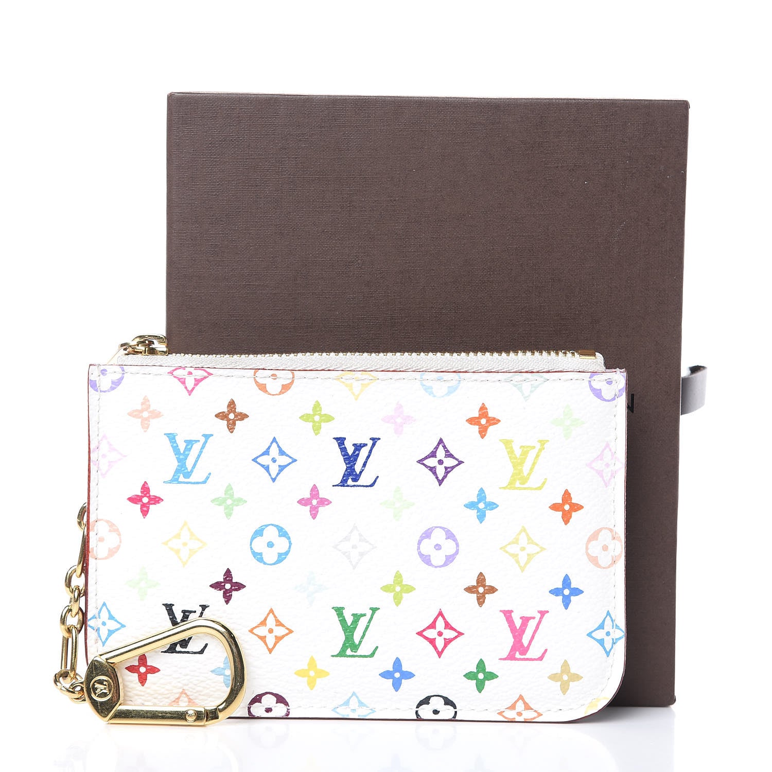Louis Vuitton Monogram Multicolor Key Pouch White Litchi 8 of 8