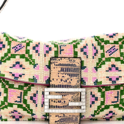 Fendi Lizard Beaded Crystal Baguette Multicolor 7 of 10
