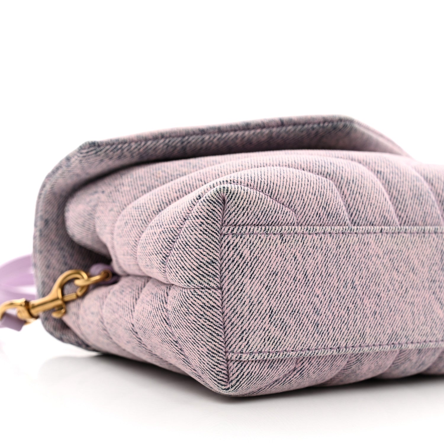 Saint Laurent Denim Y Quilted Monogram Toy Loulou Crossbody Bag Bleached Lilac 9 of 11