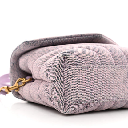 Saint Laurent Denim Y Quilted Monogram Toy Loulou Crossbody Bag Bleached Lilac 9 of 11