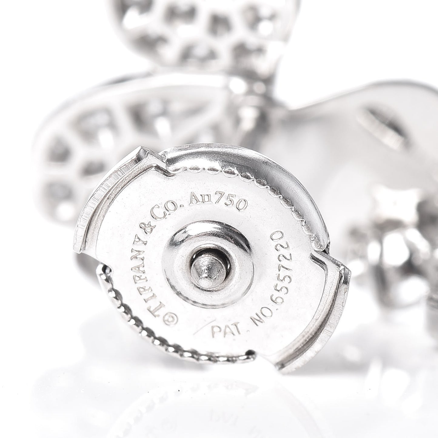 Platinum Diamond Paper Flowers Cluster Drop Earrings