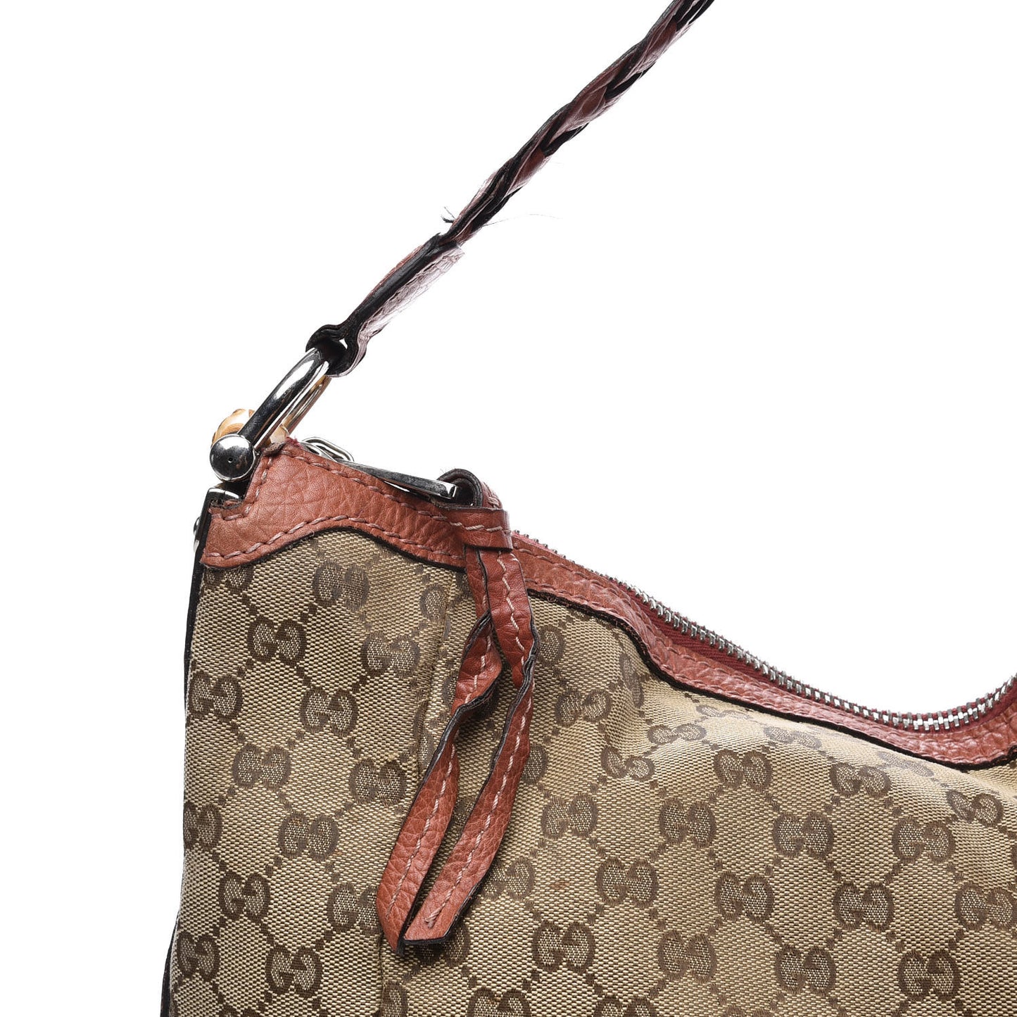 Monogram Medium Bamboo Bar Hobo Coral