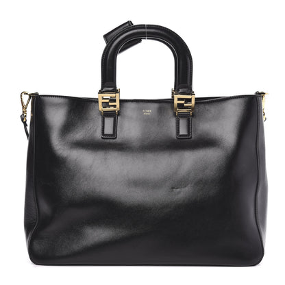 Fendi Vitello Glacier Medium FF Tote Black 1 of 11