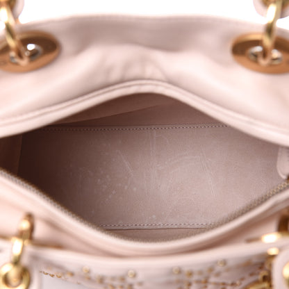 Christian Dior Calfskin Cannage Studded Medium Supple Lady Dior Light Pink 5 of 12