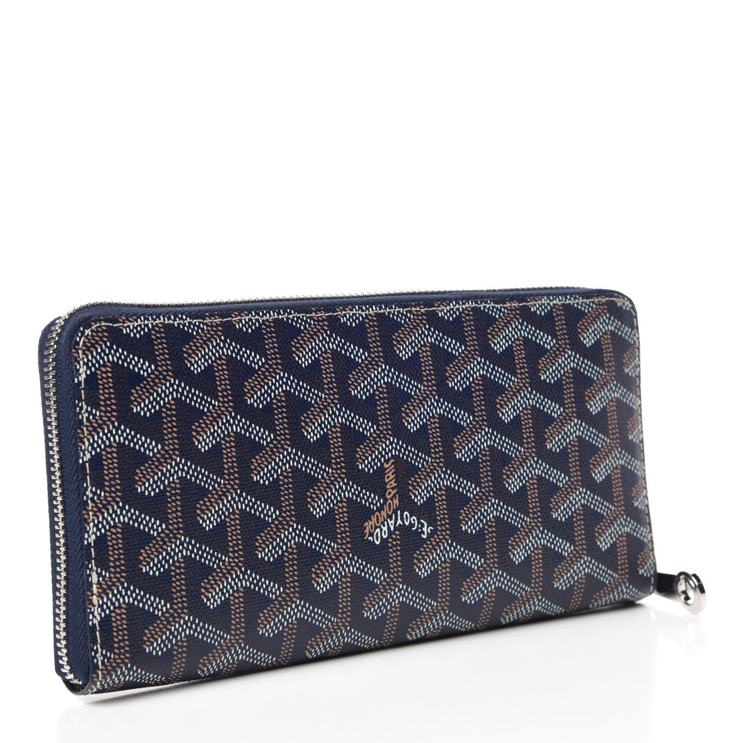 Goyard Goyardine Matignon Zip Around GM Wallet Navy 3 of 9