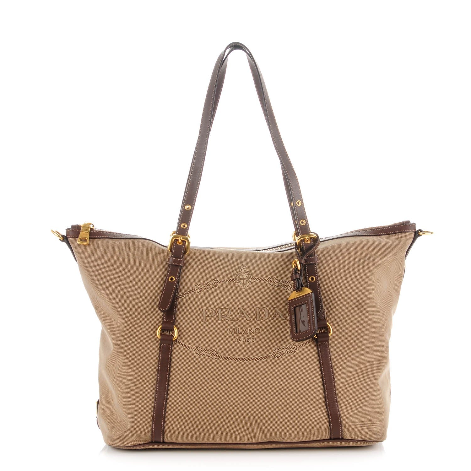 Prada Jacquard Logo Tote Corda Bruciato 1 of 10