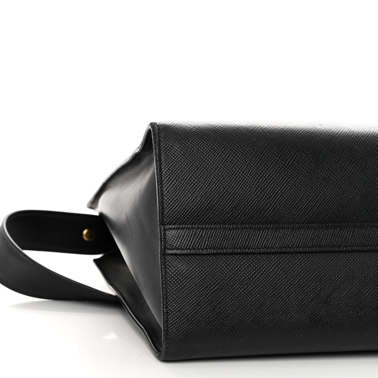 Saffiano Cuir Calfskin Medium Monochrome Top Handle Tote Black