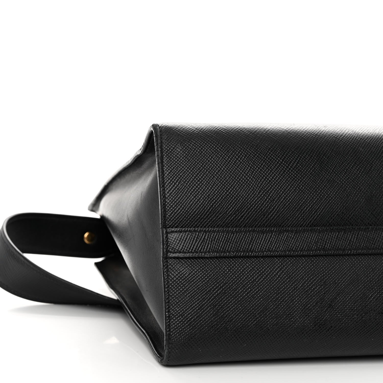 Prada Saffiano Cuir Calfskin Medium Monochrome Top Handle Tote Black 8 of 12