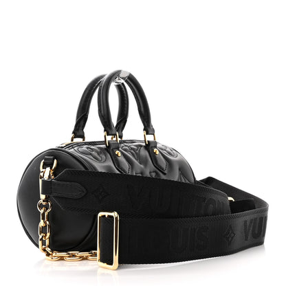 Louis Vuitton Calfskin Bubblegram Papillon BB Black 3 of 10