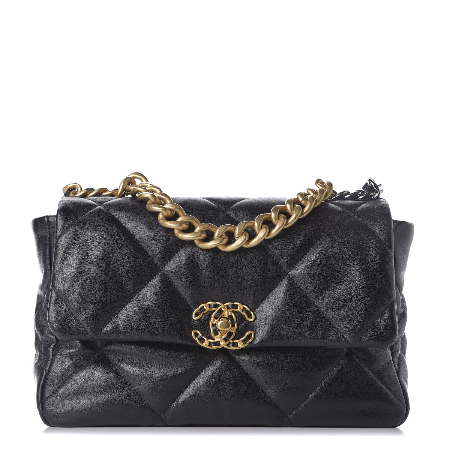 Chanel Lambskin Quilted Large 19 Flap Black 1 of 10