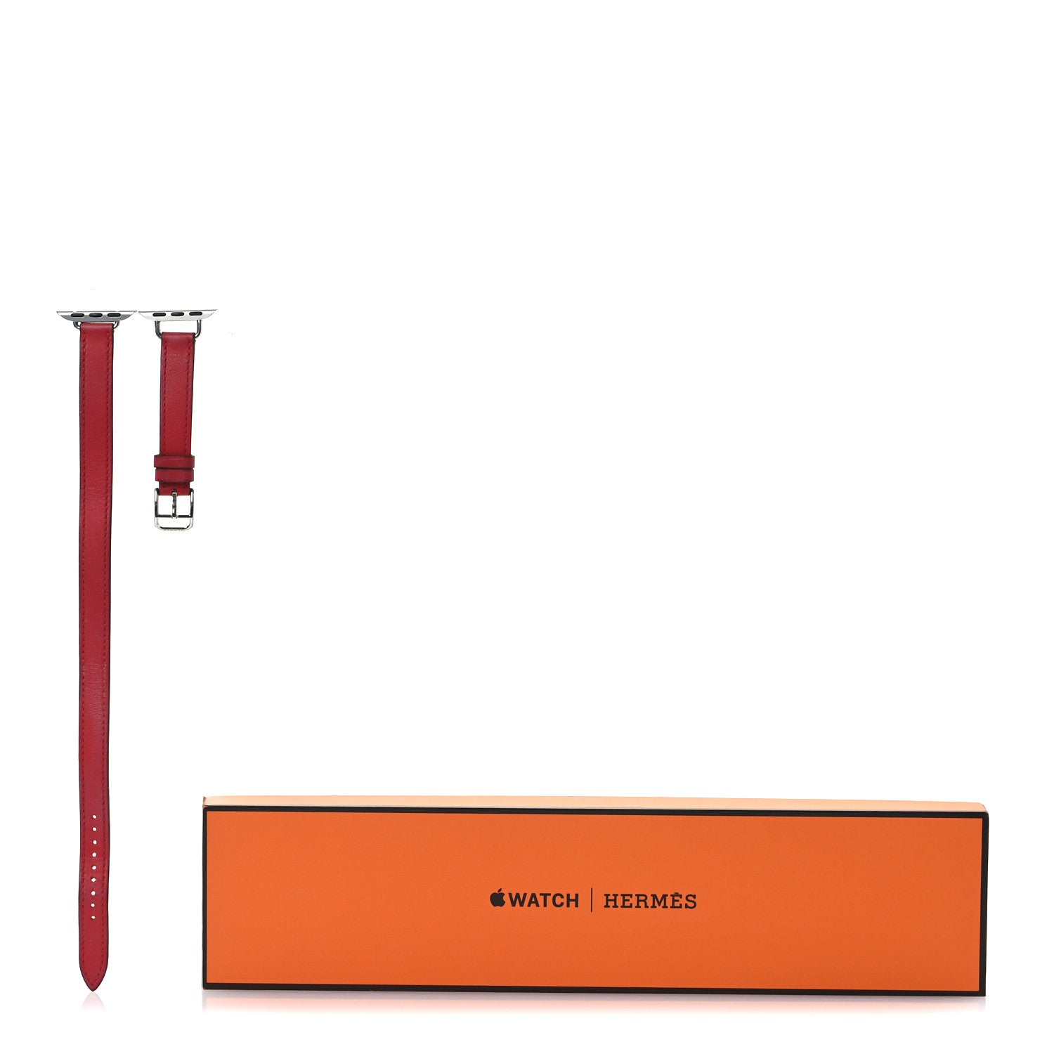 Hermes Swift 41mm Apple Watch Attelage Double Tour Band Rouge De Coeur 12 of 12