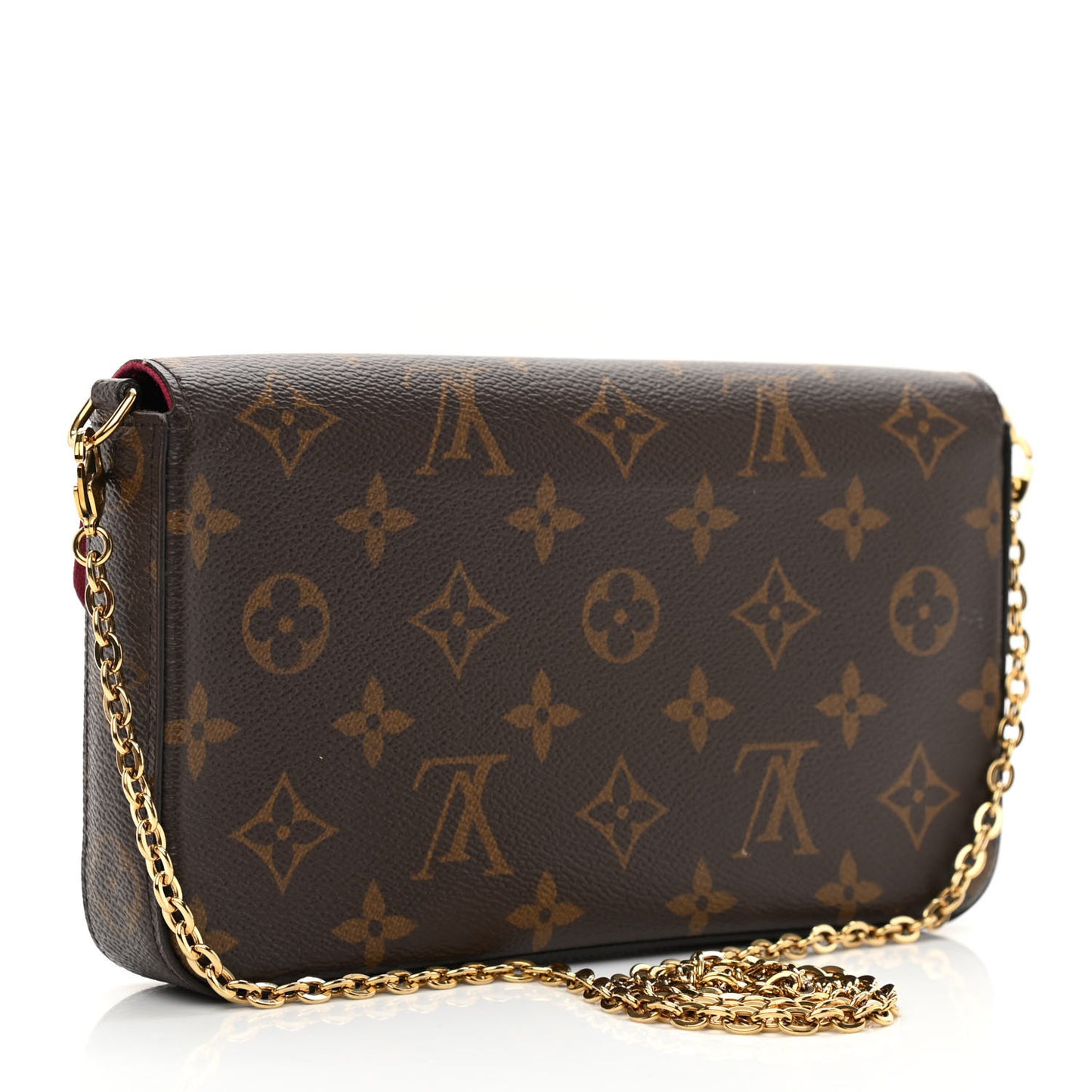 Monogram Pochette Felicie Chain Wallet Fuchsia