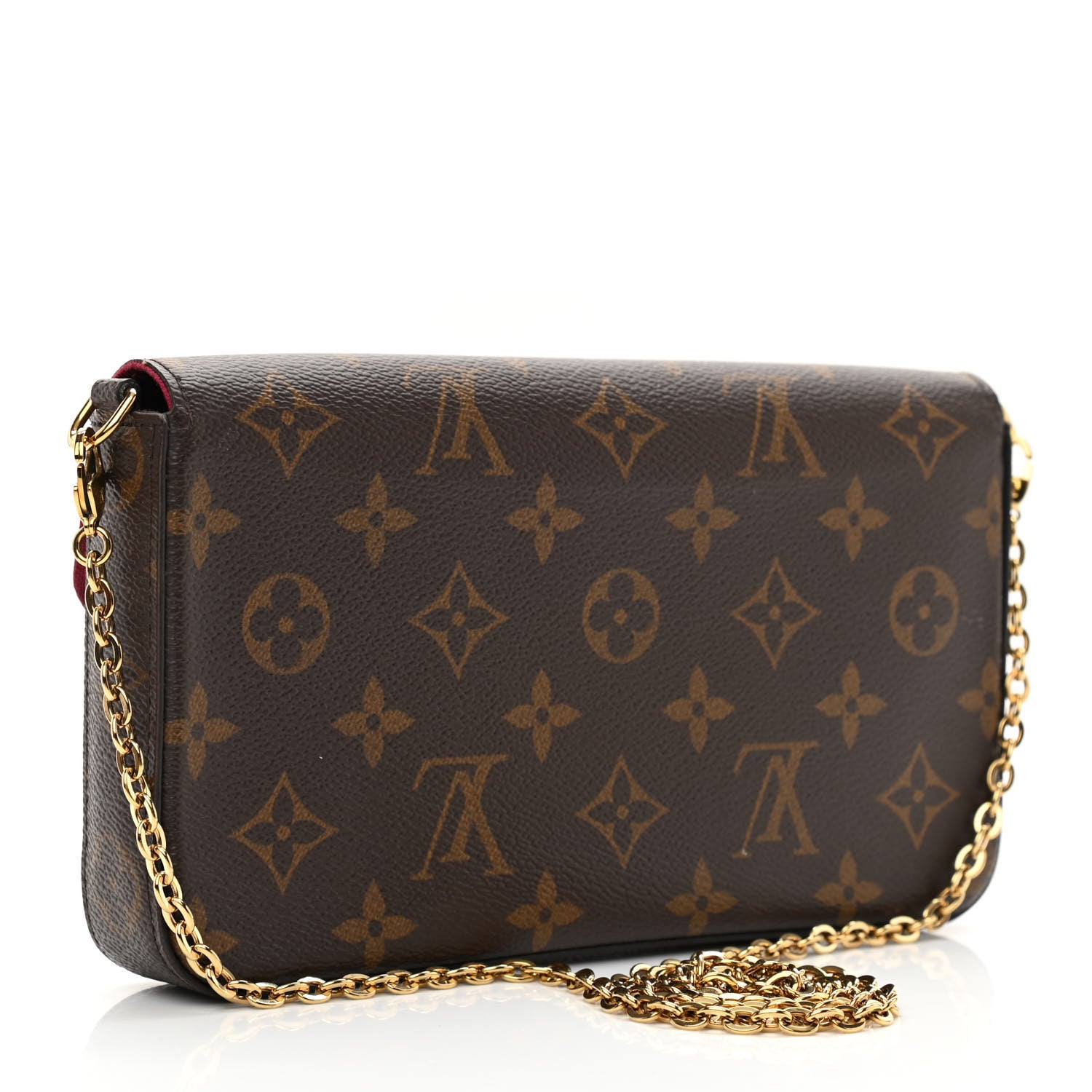 Louis Vuitton Monogram Pochette Felicie Chain Wallet Fuchsia 4 of 11