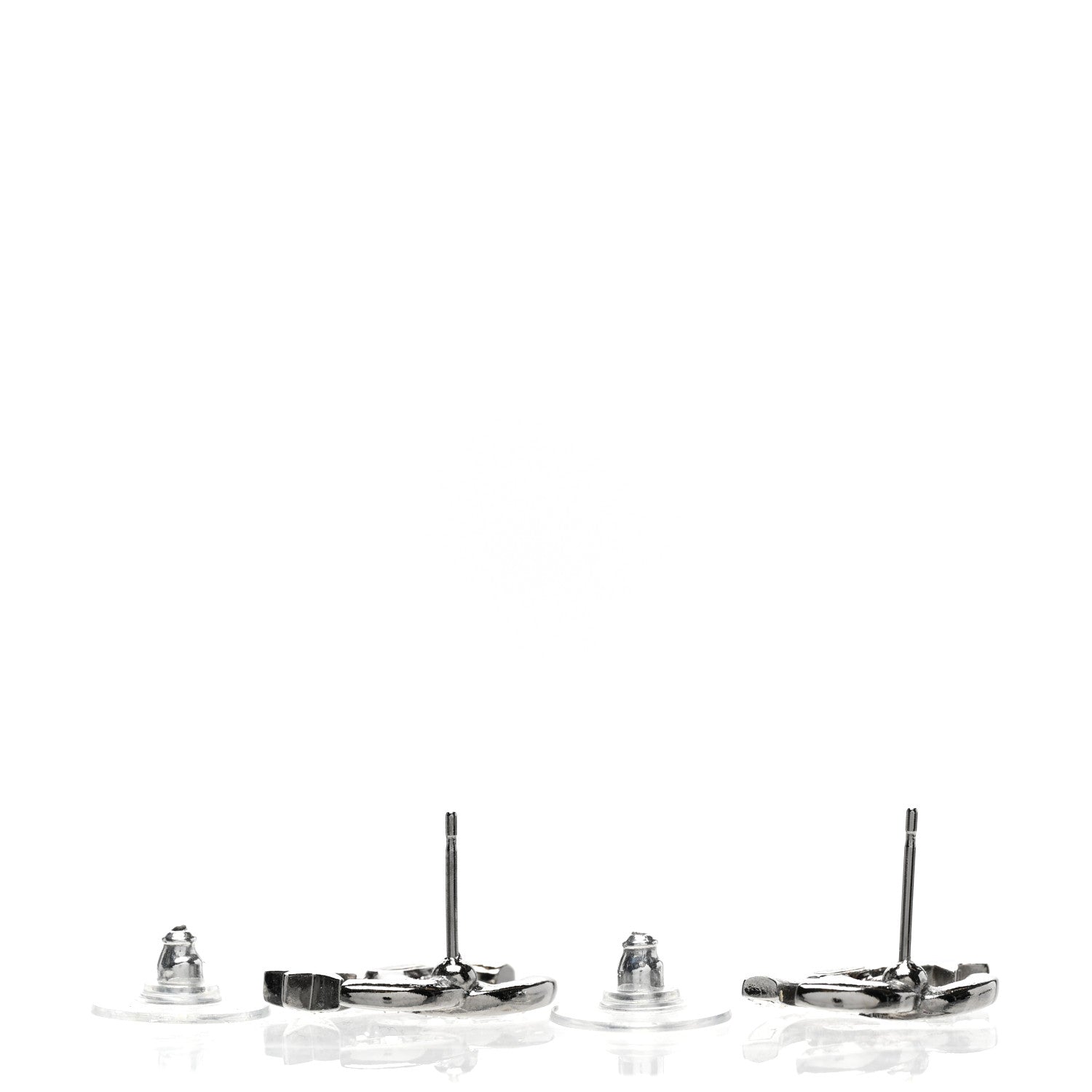 Chanel Crystal CC Starfall Earrings Silver 3 of 5