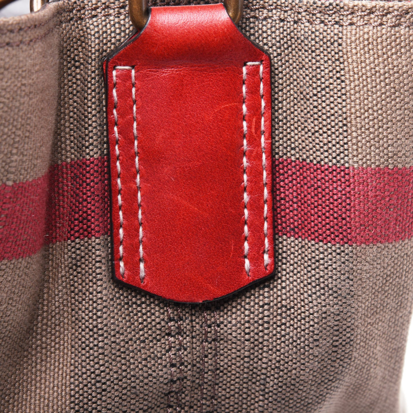 Canvas Mega Check Medium Ashby Hobo Cadmium Red