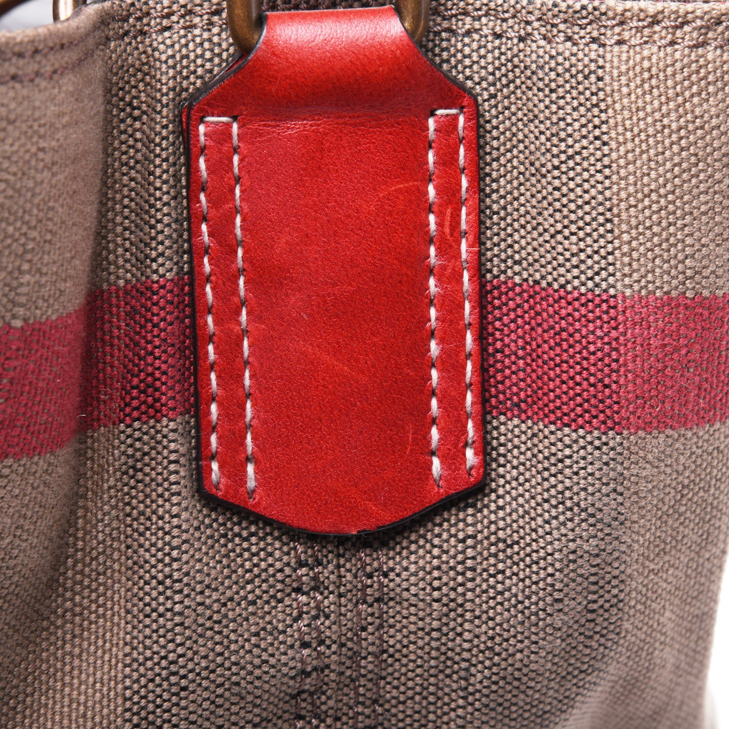 Burberry Canvas Mega Check Medium Ashby Hobo Cadmium Red 22 of 27