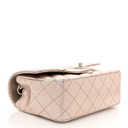 Chanel Metallic Calfskin Quilted Pixel Effect Mini Rectangular Flap Pink Gold 4 of 11