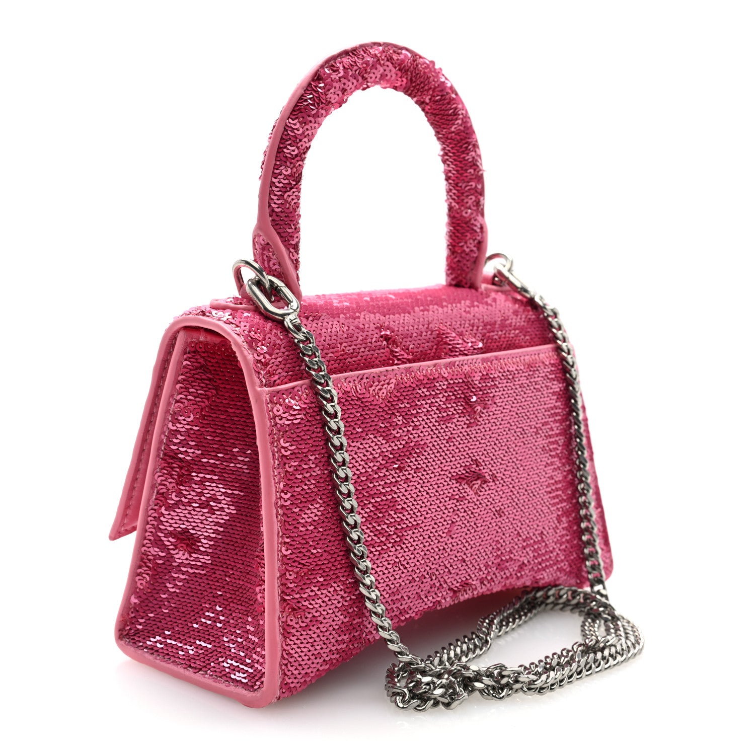 Balenciaga Sequin Hourglass Top Handle Bag XS Pink 3 of 10