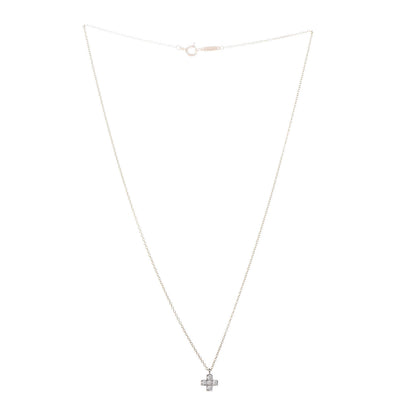 Tiffany 18K Yellow Gold Platinum Diamond Cruciform Cross Pendant Necklace 3 of 7