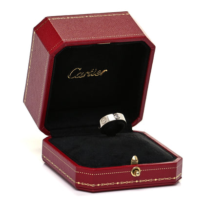 Cartier 18K White Gold 3 Diamond 5.5mm LOVE Ring 46 3.75 5 of 5