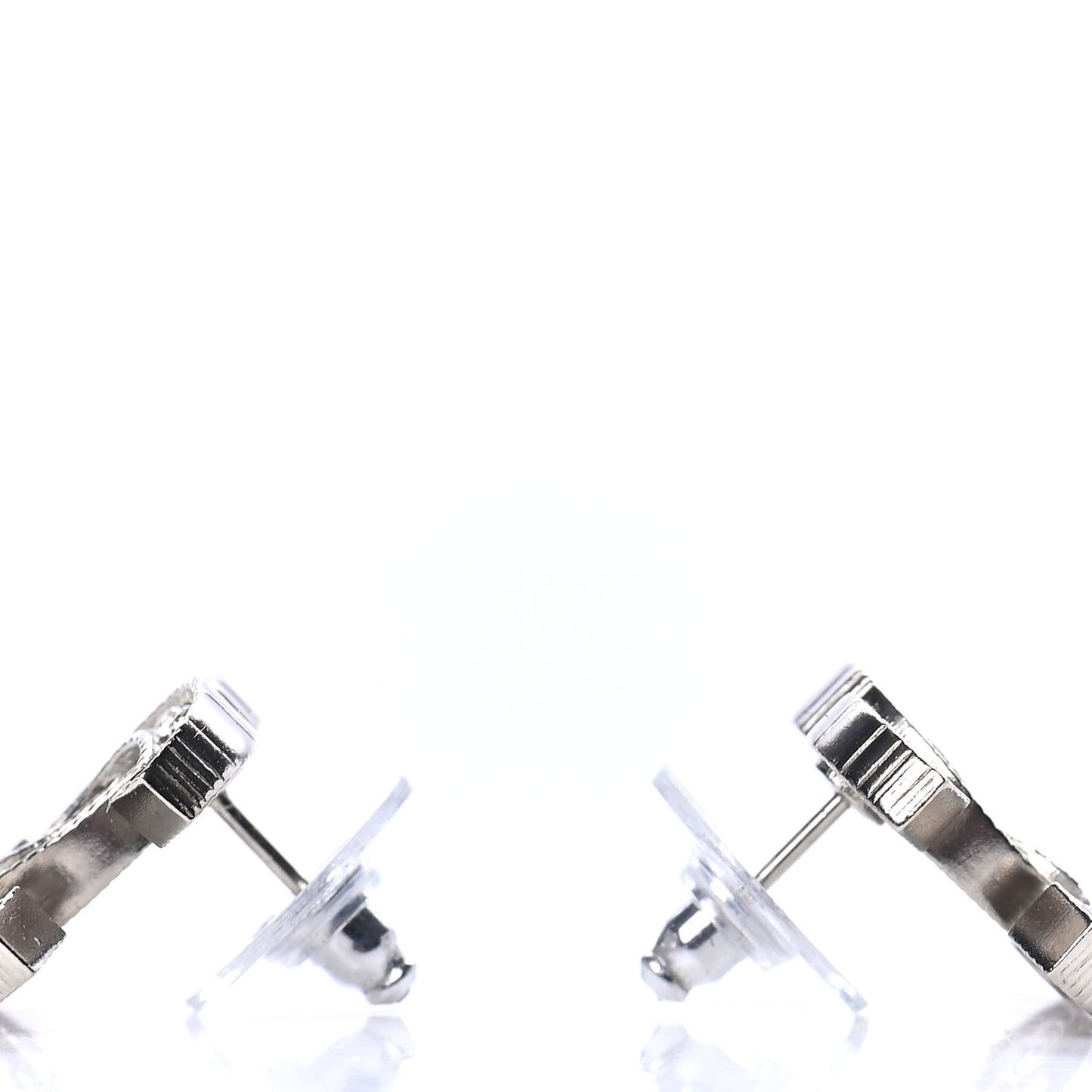 Crystal CC Earrings Silver