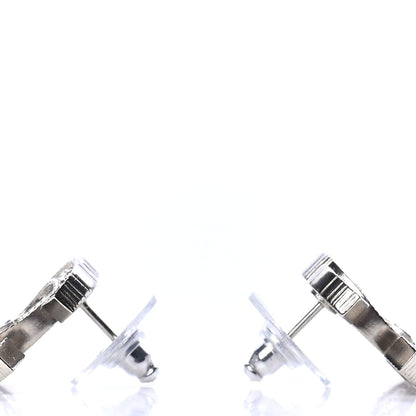 Chanel Crystal CC Earrings Silver 3 of 4