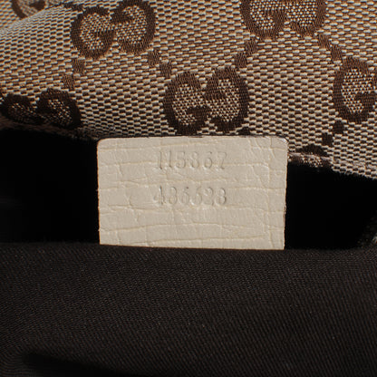 Gucci Monogram Medium Horsebit Chain Hobo White 8 of 9
