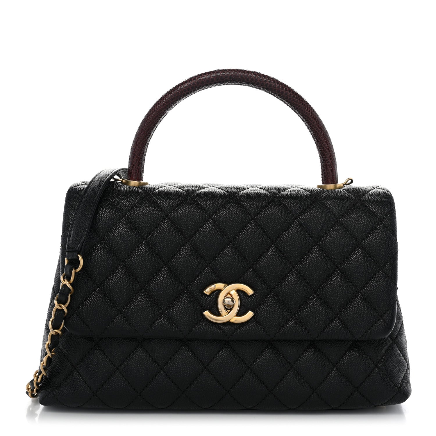 Chanel Caviar Lizard Quilted Small Coco Handle Flap Black 1 of 11