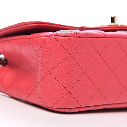 Chanel Caviar Quilted Mini Rectangular Flap Dark Pink 8 of 11