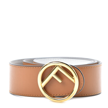 Fendi Vitello Liberty F is Fendi Bi-Color Reversible Belt 85 Caramello White 1 of 6