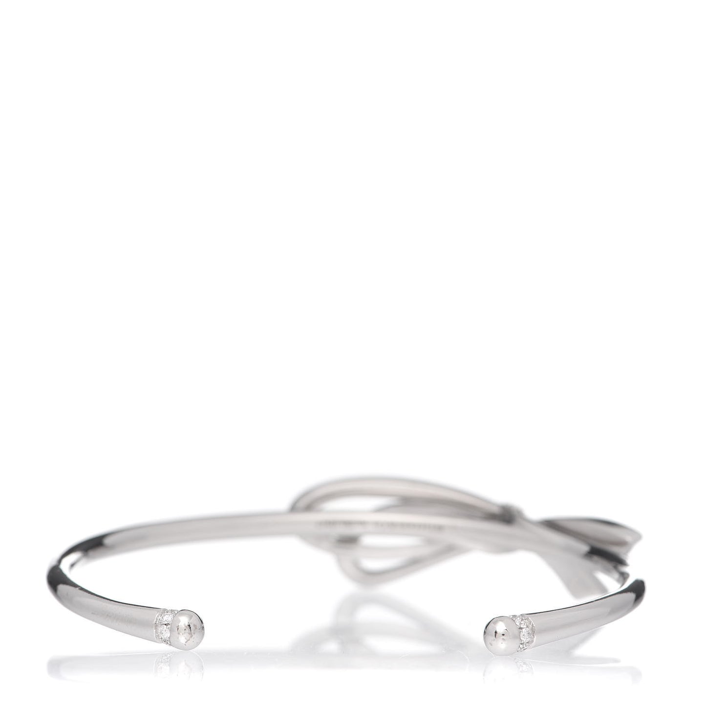 18K White Gold Diamond Medium Bow Cuff Bracelet