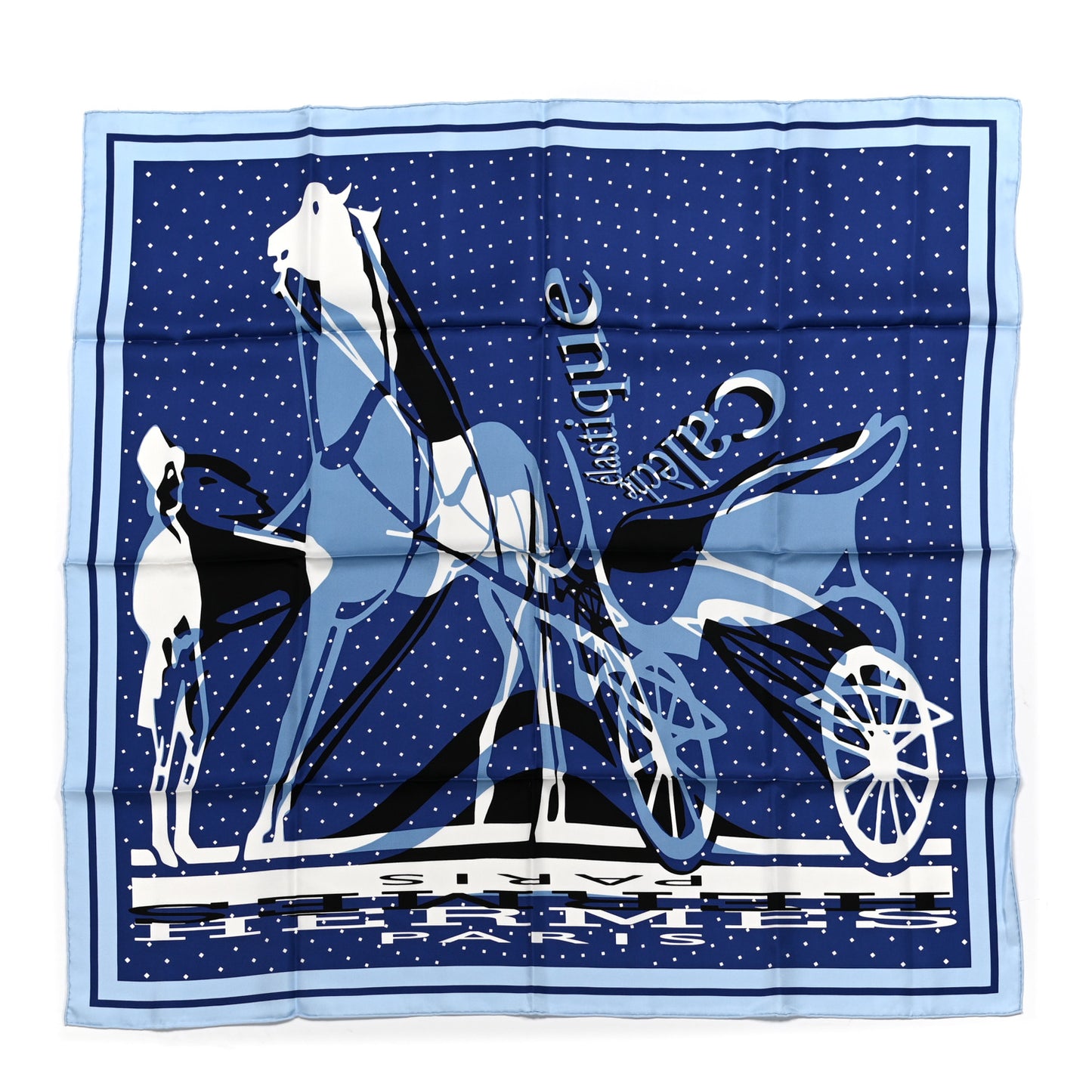 Silk Caleche Elastique Scarf 90 Ciel Bleu Gitane