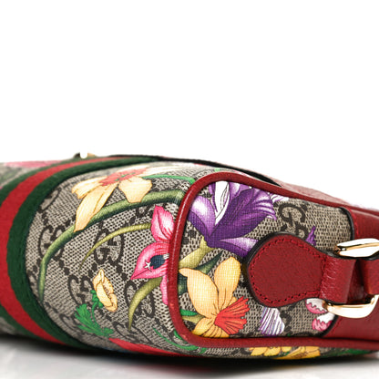 Gucci GG Supreme Monogram Flora Web Mini Ophidia Shoulder Bag Red 9 of 10