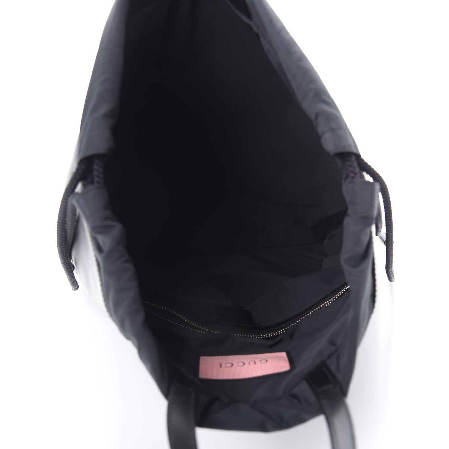 Calfskin Small GucciGhost Drawstring Backpack Black