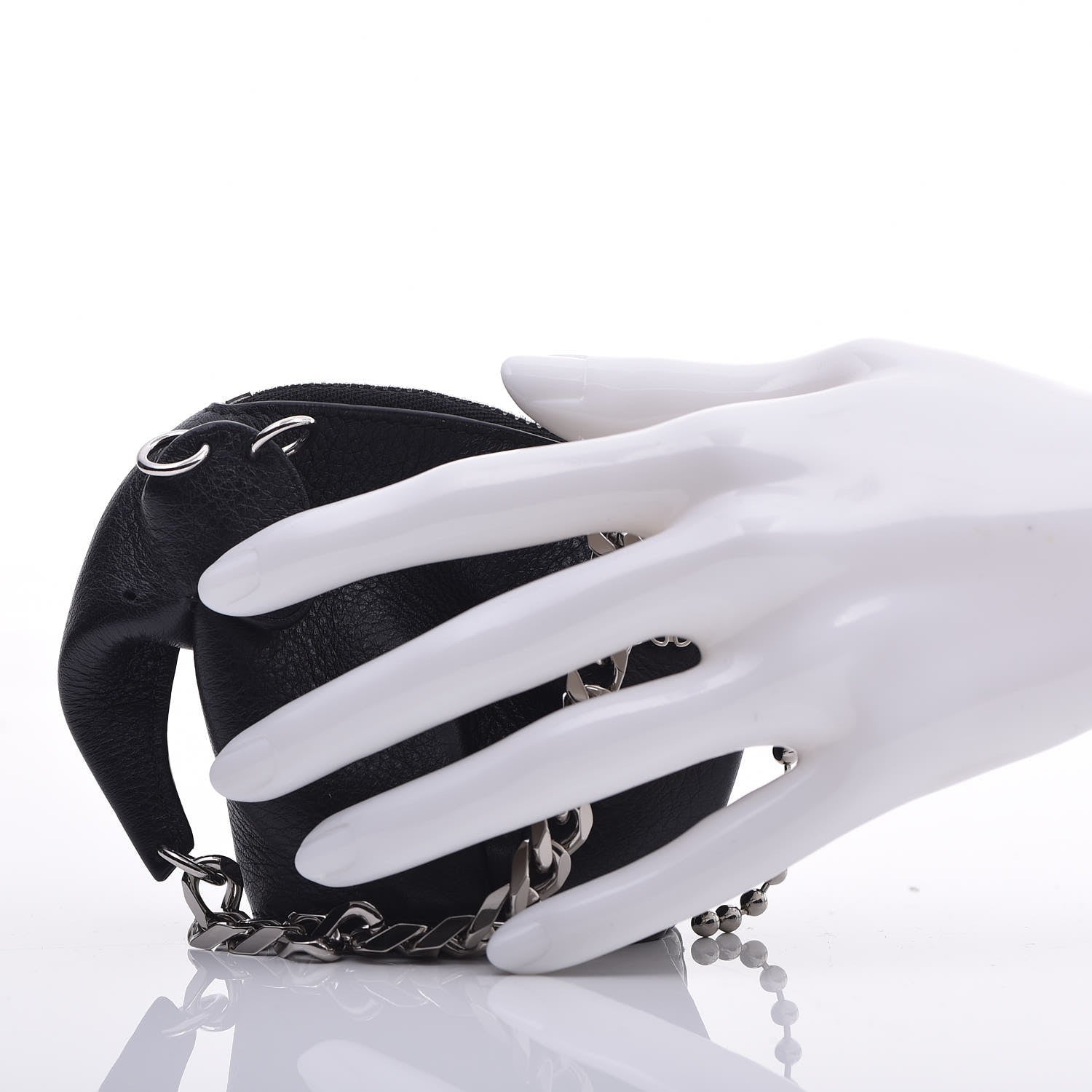 Loewe Calfskin Mini Punk Elephant Coin Purse Bag Charm Black 2 of 9