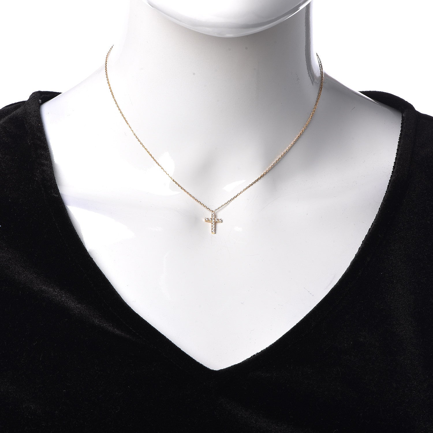 Cartier 18K Pink Gold Diamond Symbols Cross Pendant Necklace 2 of 6