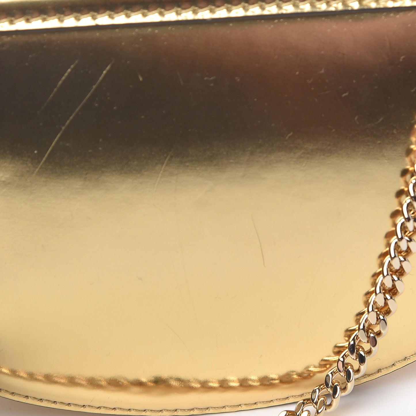 Metallic Nano Drew Shoulder Bag Abstract Gold