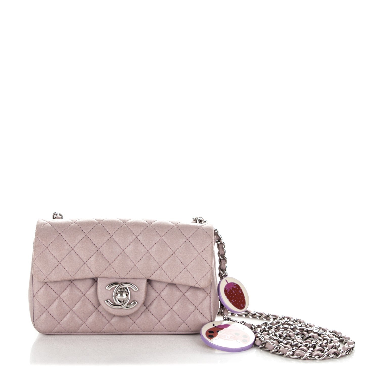 Chanel Lambskin Quilted Ladybug Extra Mini Flap Lavender 1 of 9