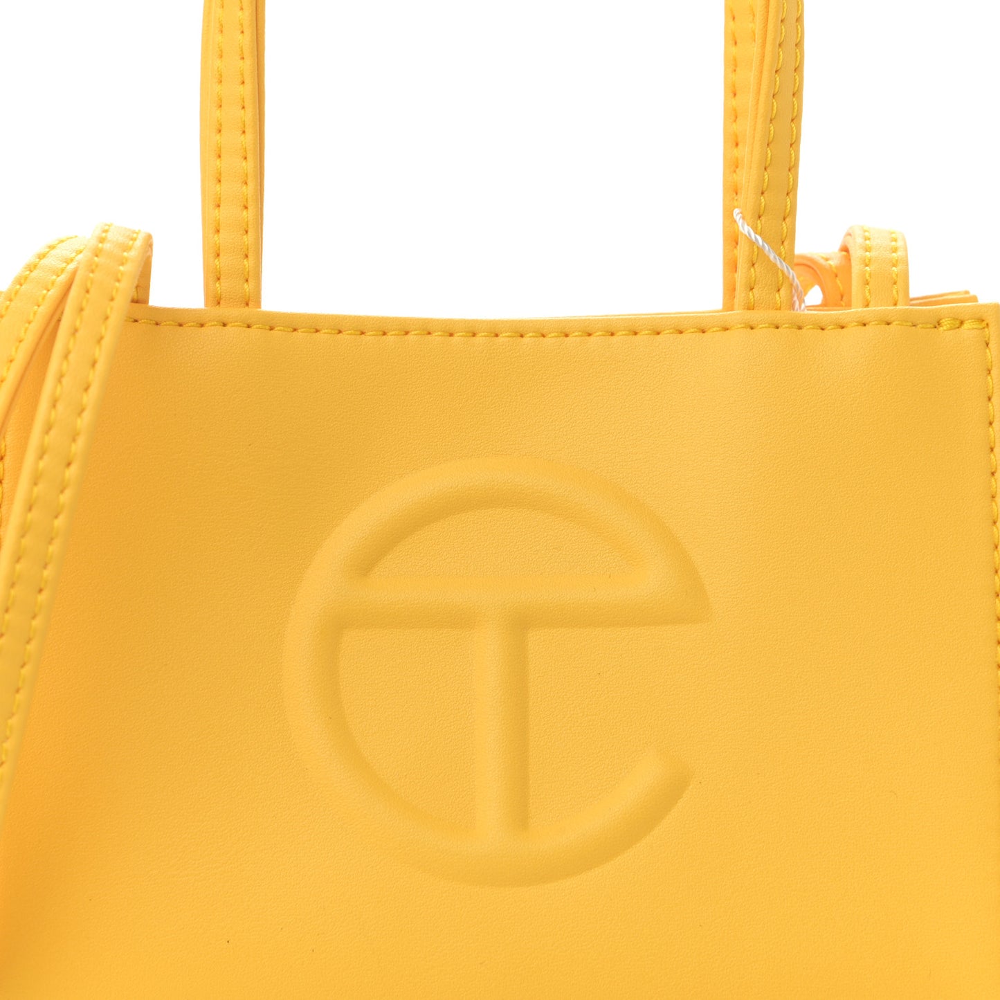 Vegan Leather Small Shopping Bag Yellow