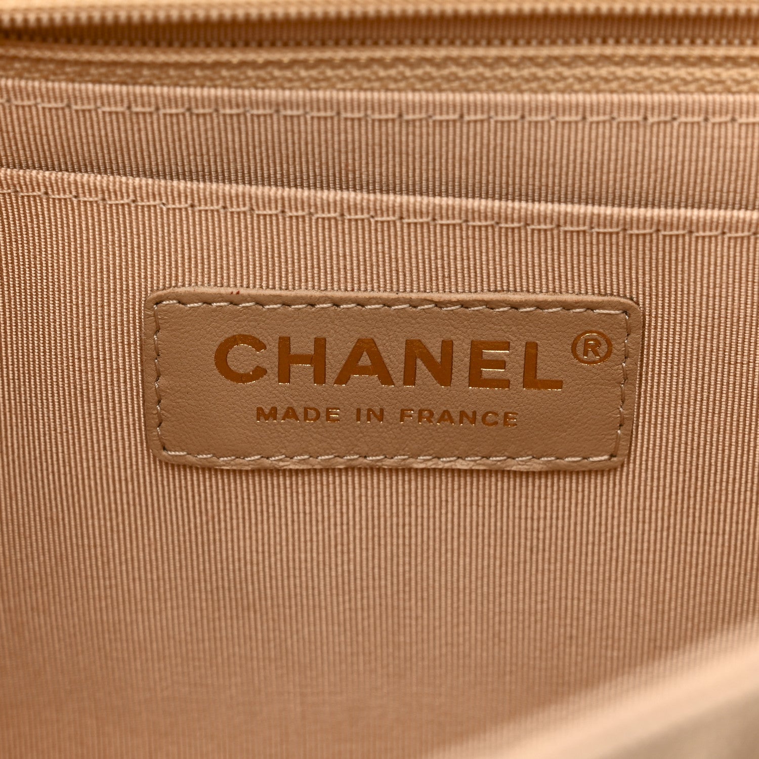 Chanel Metallic Caviar Chevron Quilted Medium Statement Flap Beige 6 of 11