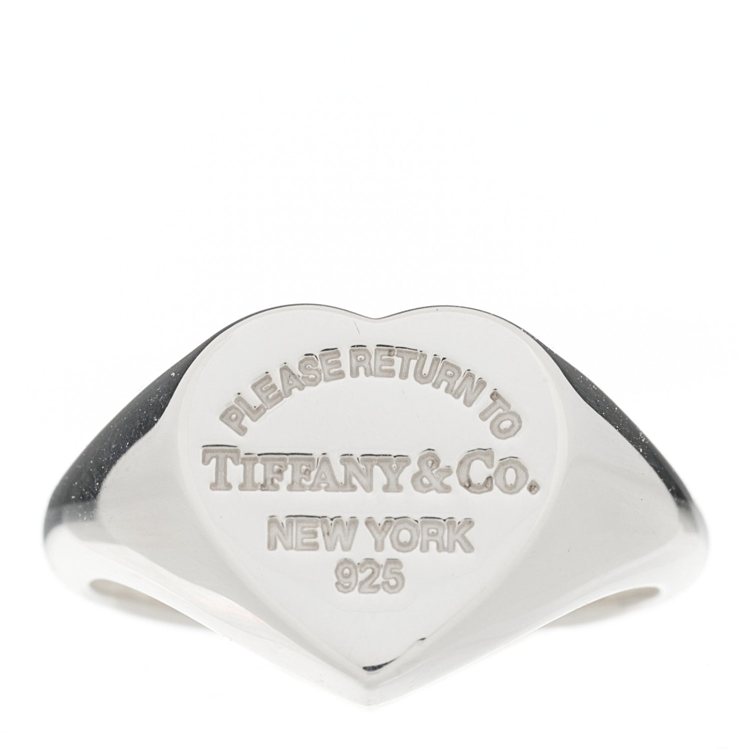 Tiffany Sterling Silver Return to Tiffany Heart Signet Ring 49 5 1 of 3
