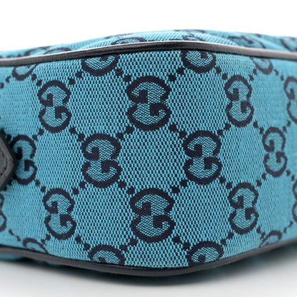 Gucci Monogram Multicolor Matelasse Diagonal Small GG Marmont Chain Shoulder Bag Light Blue 9 of 11