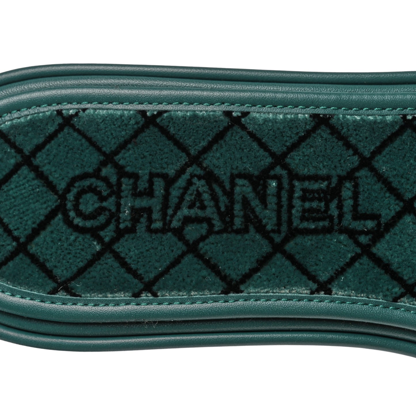 Embroidered Fabric Calfskin Slide Sandal 38 Green